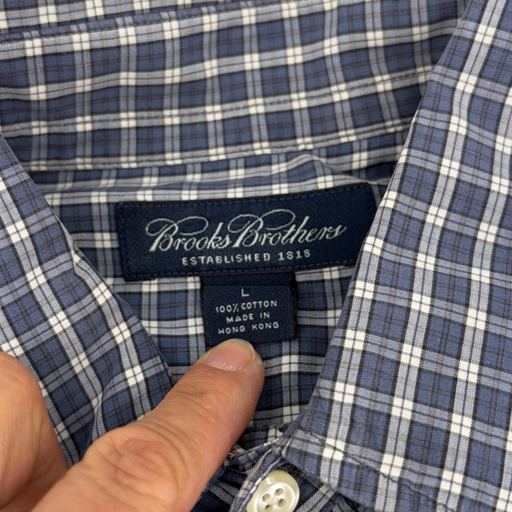 Brooks Brothers‎ Mens Long Sleeve Plaid Button Down Shirt Size L 100 Cotton - Picture 3 of 8